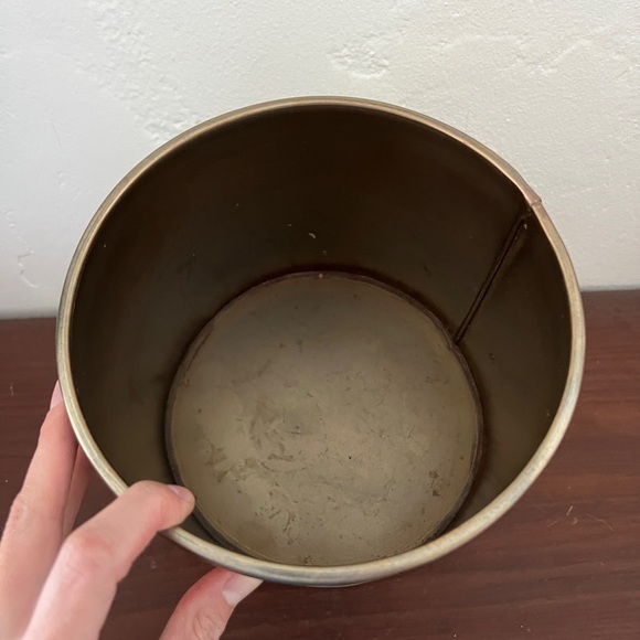 Terrain Habit & Form cylinder pot drum planter indoor houseplant pot brass gold - Picture 10 of 12